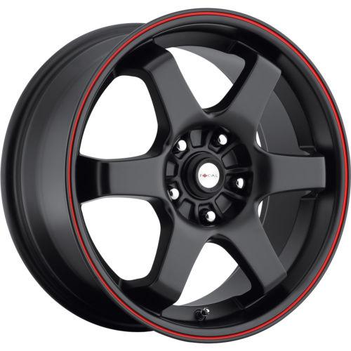 16x7 black red focal x (421) wheels 4x100 4x4.5 +42 honda insight civic fit