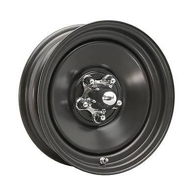 Cragar delux 69 black steel series wheels 15"x6" 5x4.5" bc set of 2