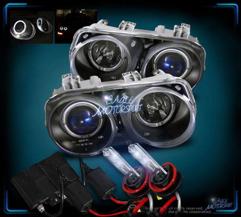 8000k slim hid 1994-1997 acura integra dual halo projector black blk headlights