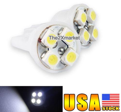 2pcs t10 168 194 147 555 159 558 904 921 white led 4 smd for car light bulb lamp