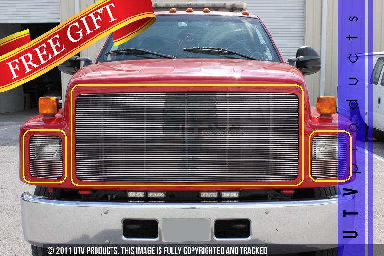 1990 - 1996 gmc kodiak 3pc combo chrome billet grille kit 91 92 93 94 95 custom 