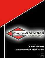 Briggs and stratton 5hp outboard trouble shooting service repair manual cd