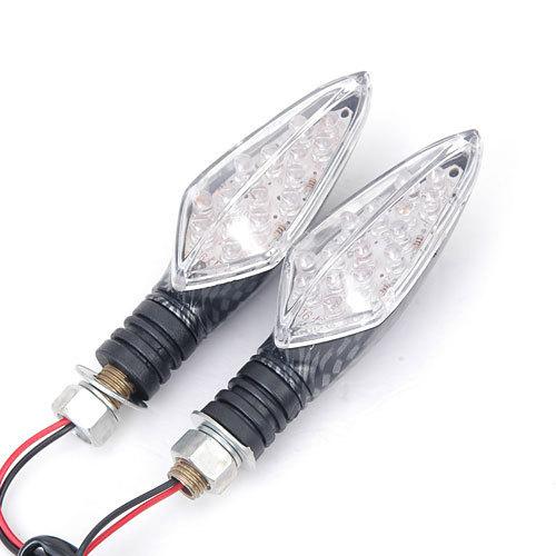 New 2x universal 16 amber orange led motorbike motorcycle signal turnning lights