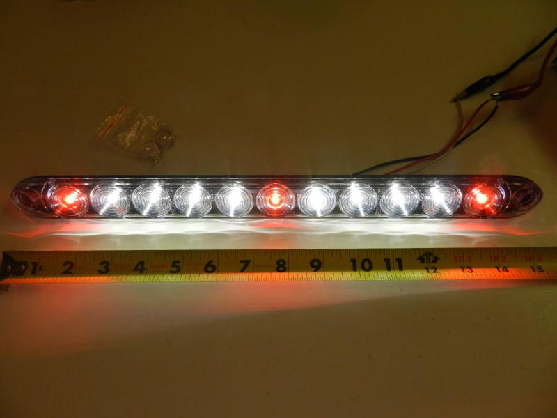 (1) truck trailer led id bar w/ reverse white light 11 led submersible 15" usa