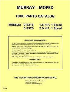 Murray moped parts manual 1980