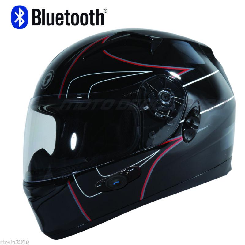 Torc t12 bluetooth full face motorcycle helmet  red / flat black "drop point"  