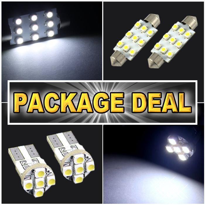 6x white led lights for map 1.72"+ dome 1.72" + license plate package deal #9.