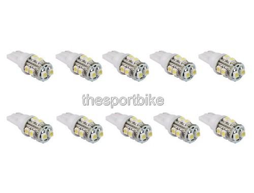 10pcs t10 168 194 car 10 white led smd 12v light bulbs side wedge lamp 008-10