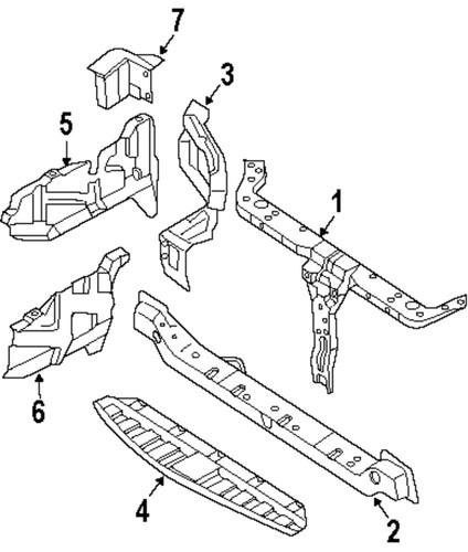 Hyundai oem 641602c001 radiator support-lower tie bar