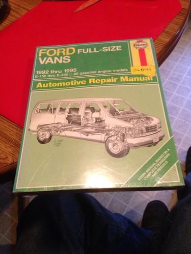 Haynes publications repair manual new ford full size vans 1992-1995. e-150 / 350