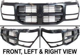 Black new grille assembly dodge nitro 2008 2007 ch1200321 1ey991x8ac