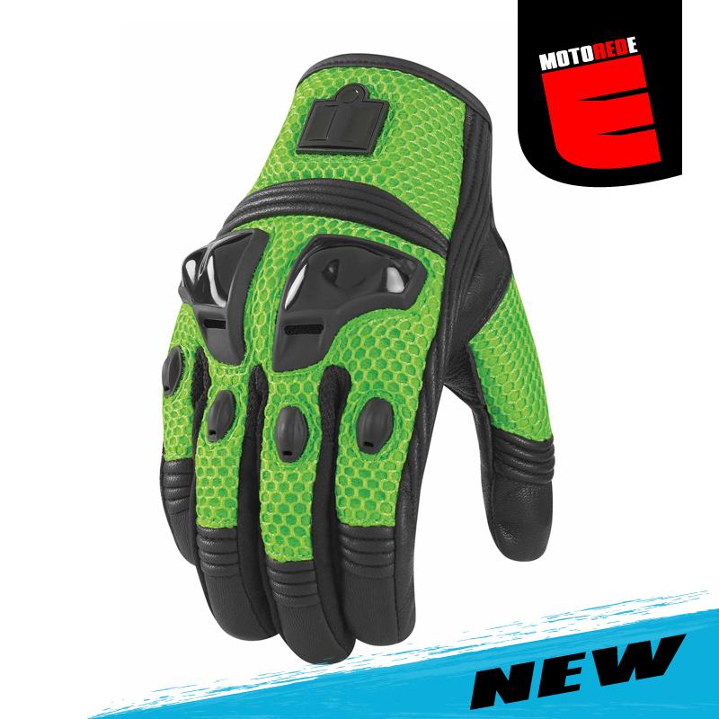 Icon justice mesh motorcycle riding glove green black 2xlarge xxl