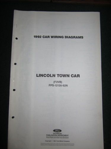 1992 lincoln town car electrical wiring diagram manual schematic sheets oem