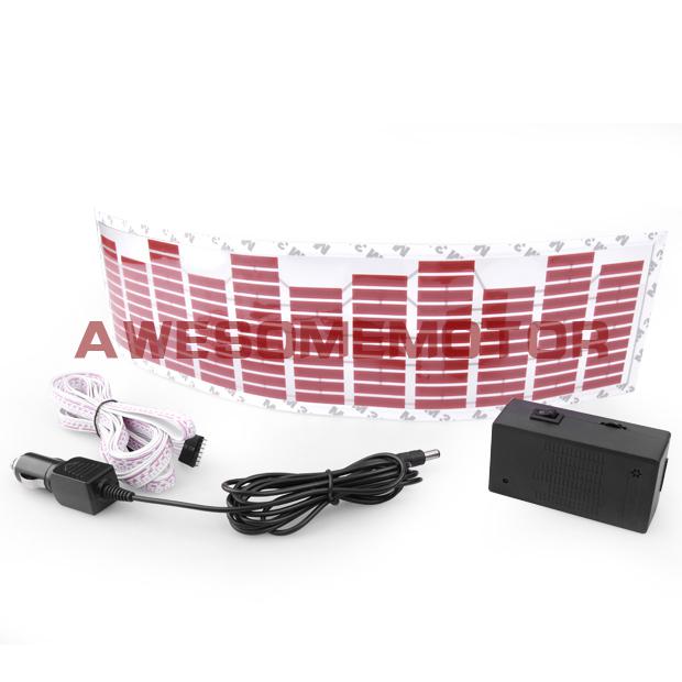 Red car music rhythm led flash light sticker sound activated equalizer 18*4 hot