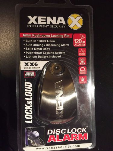 Xena disc lock xx6-ss 6mm push-down locking pin 120db security alarm, motorcycle