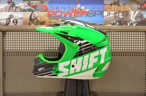 2016 shift racing assault race helmet moto mx atv off road green v1 size medium