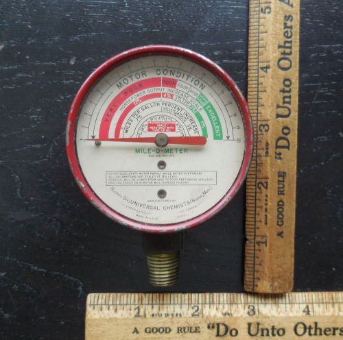 Vintage 1940&#039;s mile o meter vacuum gauge by united chemists mfg boston ma