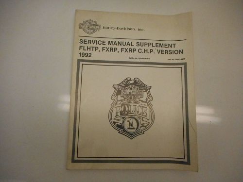 Harley 1992 flhtp/fxrp/fxrp c.h.p. service manual supplement,part# 99483-92sp.