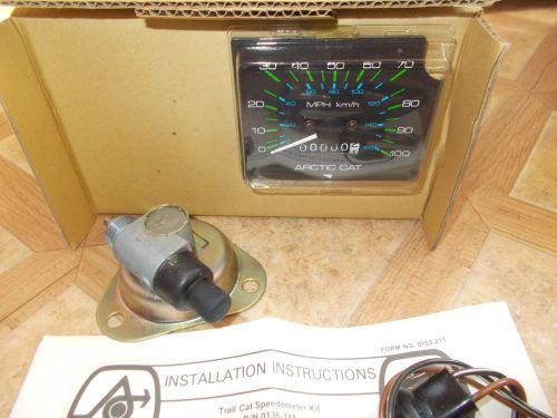 Nos vintage arctic cat trailcat snowmobile speedometer kit 0136-148, 0120-365