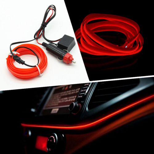 Auto car el wire red cold light lamp neon lamp atmosphere lights unique decor