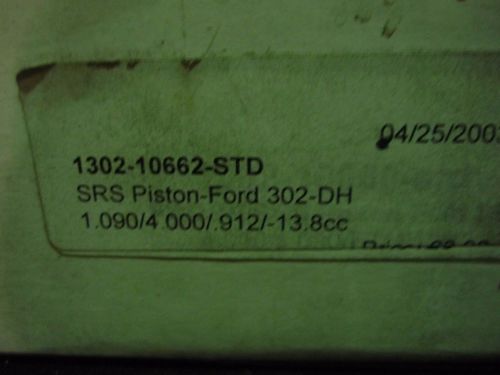 Probe forged pistons 10662-std 347&#034; stroker pistons 4.00&#034; bore dish  new