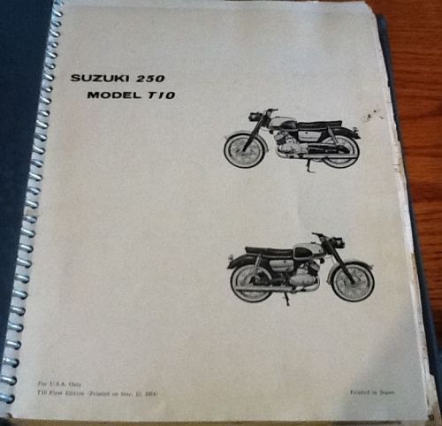 1964 suzuki 250 t10 dealers parts catalogue usa only