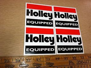 Lot of 4 holley racing decals. 3 1/2 x 3 1/4.original and authentic. free ship