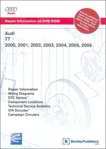 Audi tt coupe 2000-2006, audi tt roadster 2001-2006 repair manual on dvd-rom