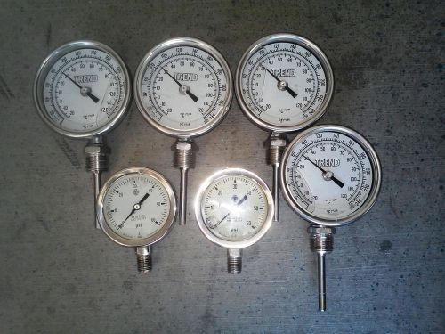Trend temperature gauges (4) and mcdaniel pressure gauges (2), 6x total