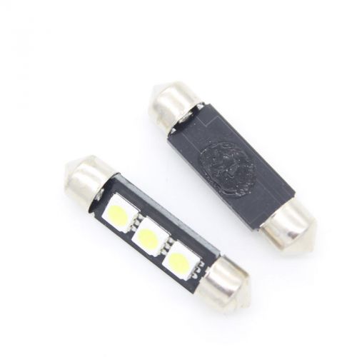 2x 39mm 3 smd 5050 led white car dome festoon interior light bulbs