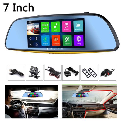 Dual camera hd 1080p 7&#039;&#039; rear view mirror android 4.4 wifi gps recorder car dvr