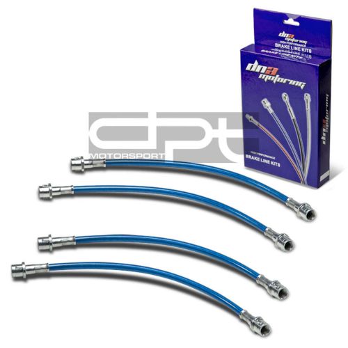 Porsche 911 front/rear stainless steel hose blue pvc coated racing brake lines