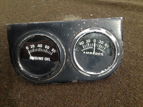 1960&#039;s vintage aftermarket oil and amperes gauge set rat rod gasser lead sled