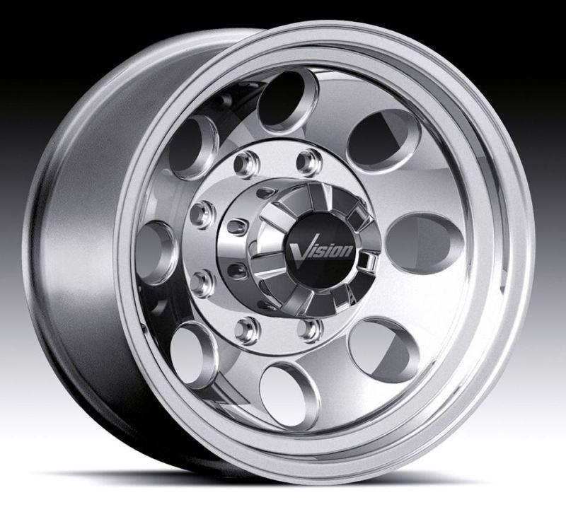 17" vision 171 scorpion 8x6.5 h2 h1 ram yukon polished wheels rims free lugs!