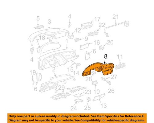 Chevrolet gm oem 00-05 cavalier instrument panel dash-cluster trim 22698064