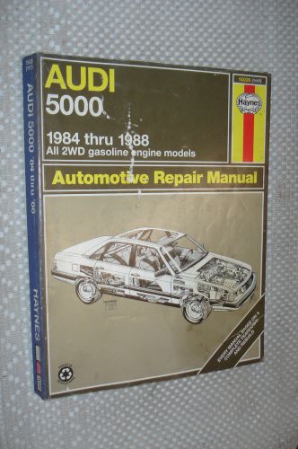 1984-1988 audi 5000 service manual shop book haynes repair 1985 1986 1987