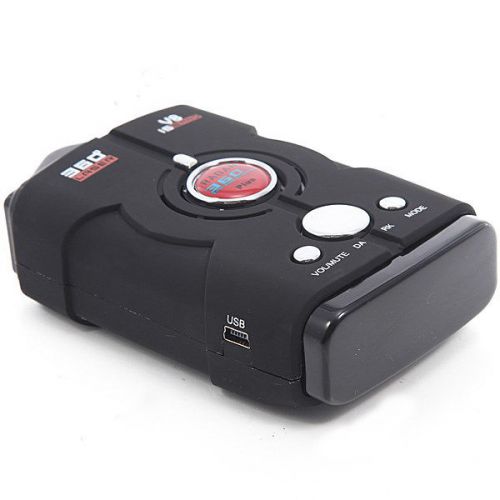 V8 radar detector car alarm english voice warning black+silver