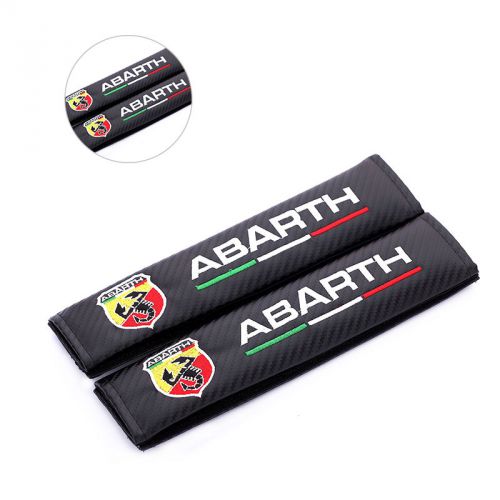 2pcs carbon fiber car auto seat belt cover pad shoulder cushion for abarth fiat