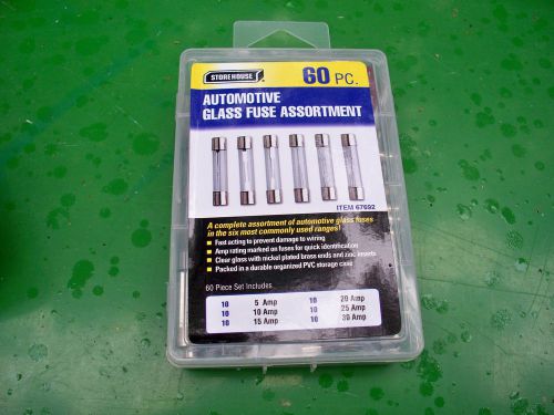 60 piece automotive glass buss style fuse asst. auto boat rv ford chevy mopar gm