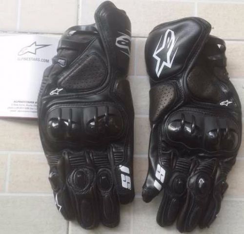 Black riding #96 street racing motorcycle gloves size medium