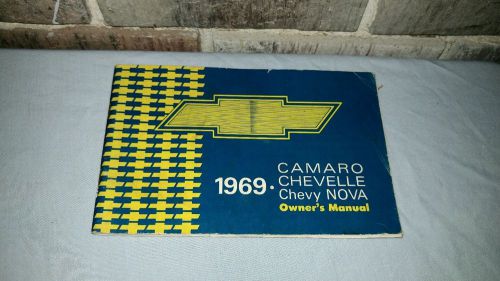 Nice original vintage oem 1969 chevrolet camaro chevelle nova owners manual book