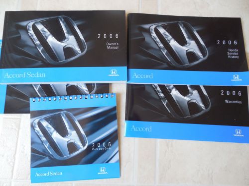 2006 honda accord sedan owners owner&#039;s manual set with log book