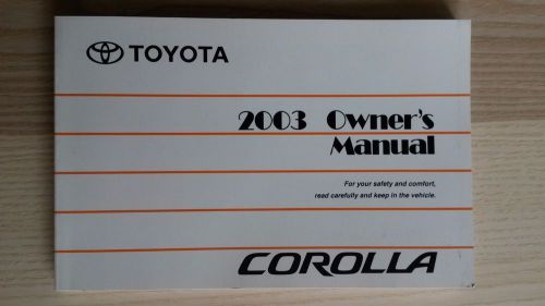 2003 toyota corolla owner&#039;s manual