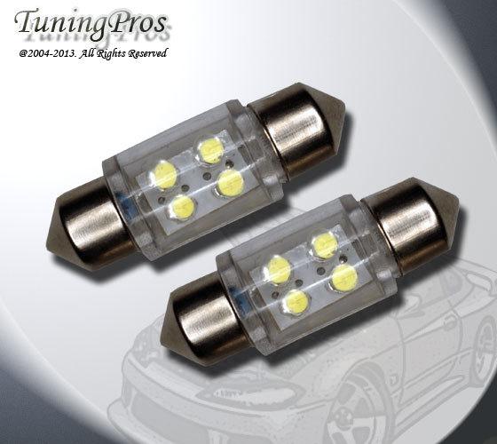 2pcs of festoon 31mm 1.25" led trunk cargo light 4 white bulbs de3021 de3175