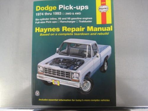 Hayes repair manual dodge pick-ups 1974 thur 1993 30040