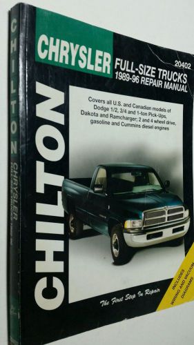 Chrysler full-size trucks 1989-96 repair manual