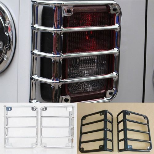 2color!for jeep wrangler 2007-2016 tail light rear protector guards cover 2pcs
