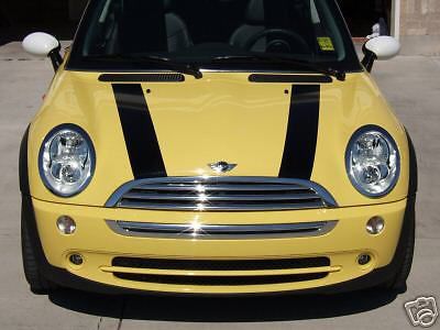 Mini cooper bonnet stripes hood 5&#034; wide 02-13 decals vinyl graphics stickers