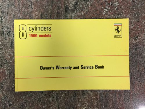 1989 ferrari mondial cabriolet t owner&#039;s warranty and service book