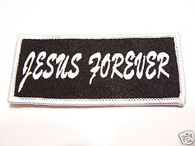 #0105 christian motorcycle vest patch jesus forever